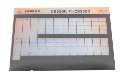 OEM Honda WE050-149 CB350F/F1/G Parts List Microfiche Rev:4/1977