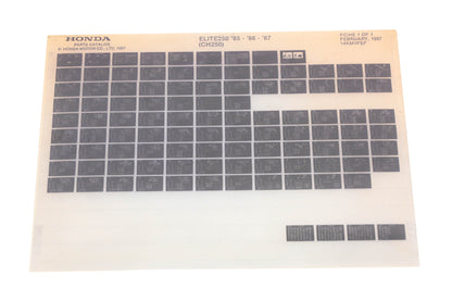 OEM Honda 14KM1FEF 1985-87 Elite250 CH250 Parts List Microfiche Rev:2/1987