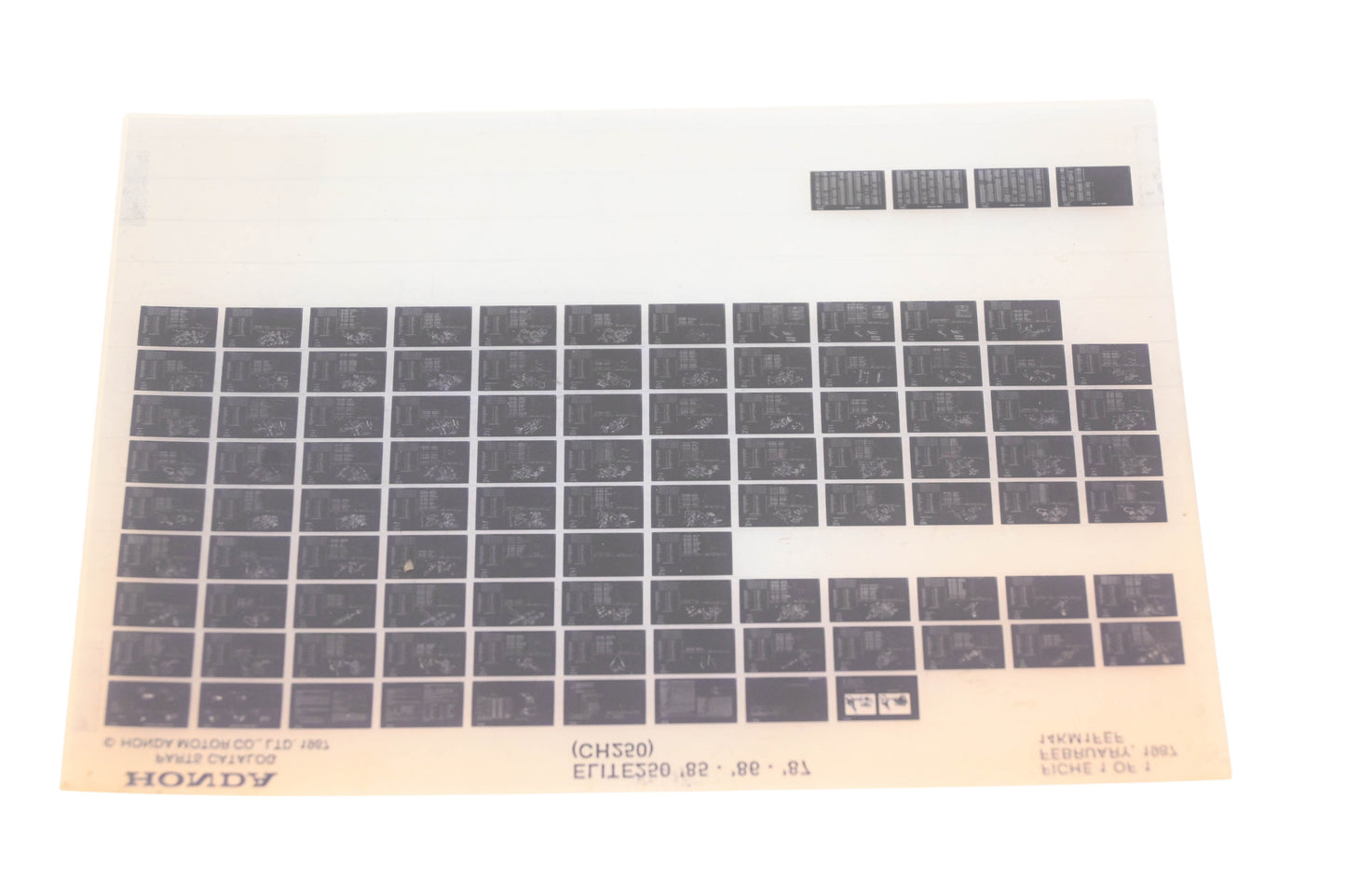OEM Honda 14KM1FEF 1985-87 Elite250 CH250 Parts List Microfiche Rev:2/1987