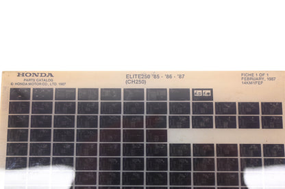 OEM Honda 14KM1FEF 1985-87 Elite250 CH250 Parts List Microfiche Rev:2/1987