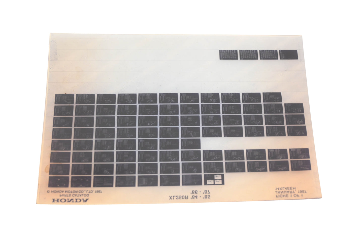 OEM Honda 14KL4EEH 1984-87 XL250R Parts List Microfiche Rev:1/1987