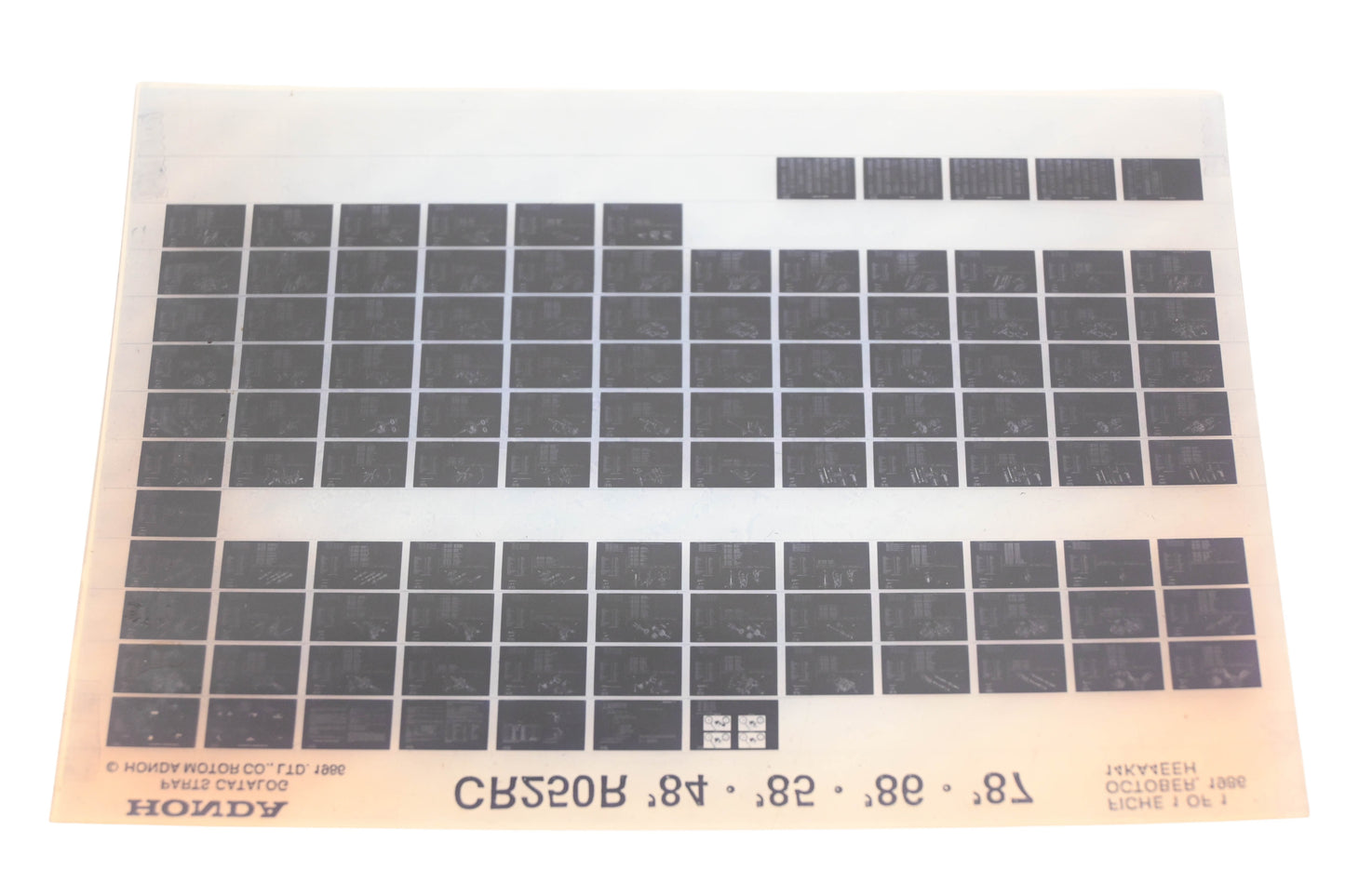 OEM Honda 14KA4EEH 1984-87 CR250R Parts List MIcroficheREv:10/1986