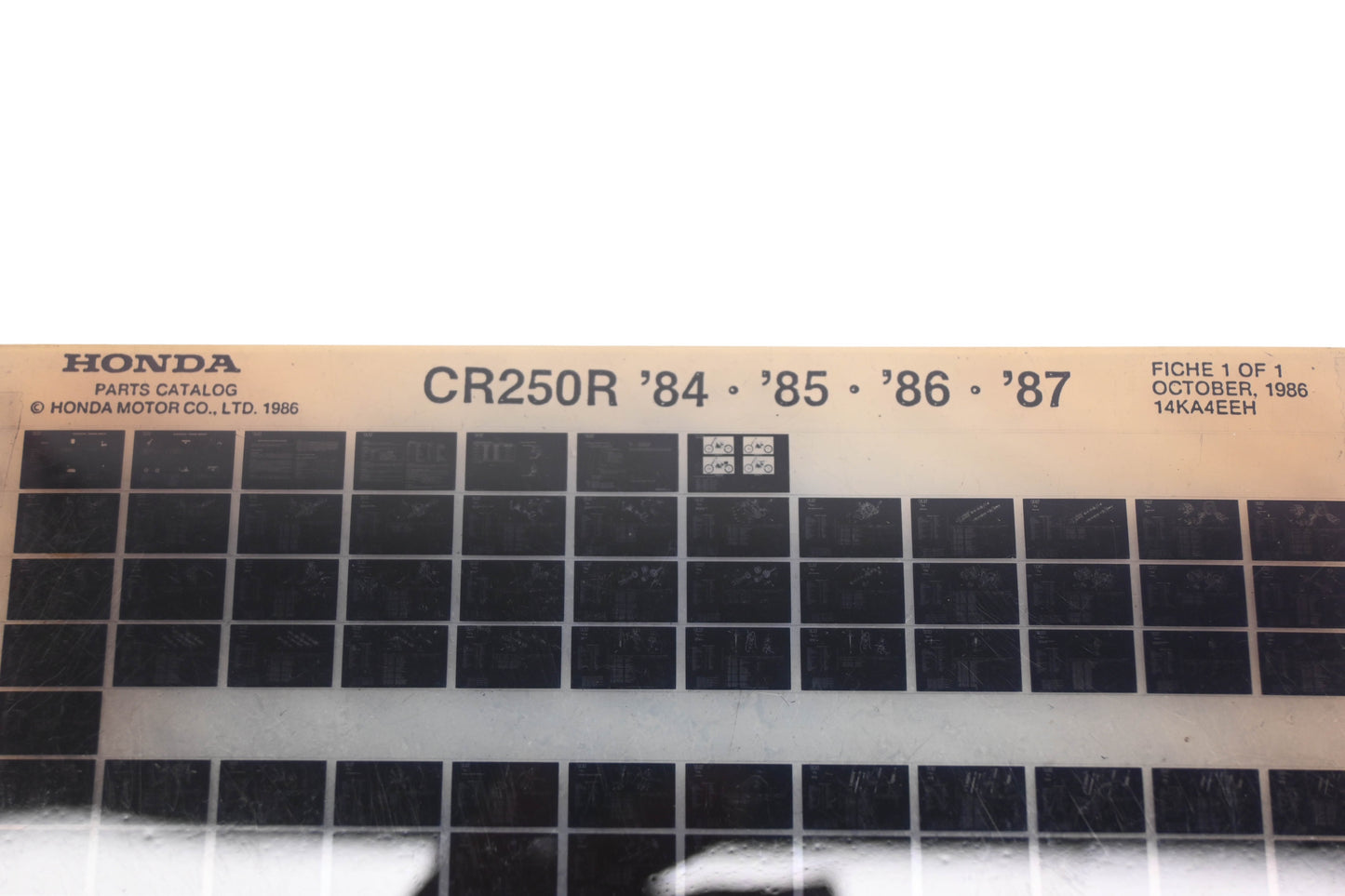 OEM Honda 14KA4EEH 1984-87 CR250R Parts List MIcroficheREv:10/1986