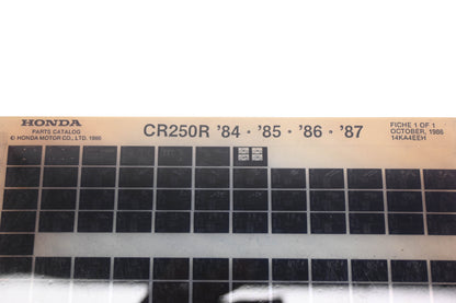 OEM Honda 14KA4EEH 1984-87 CR250R Parts List MIcroficheREv:10/1986