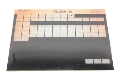 OEM Honda 14VM0FEC 1985 FL350R Parts List Microfiche Rev:9/1985