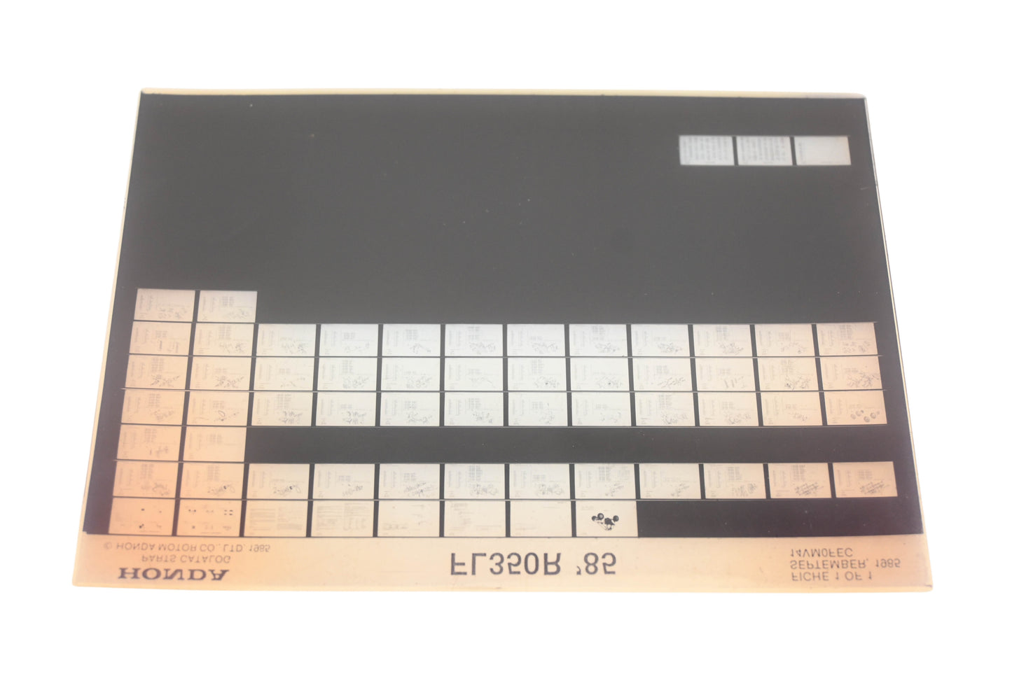 OEM Honda 14VM0FEC 1985 FL350R Parts List Microfiche Rev:9/1985