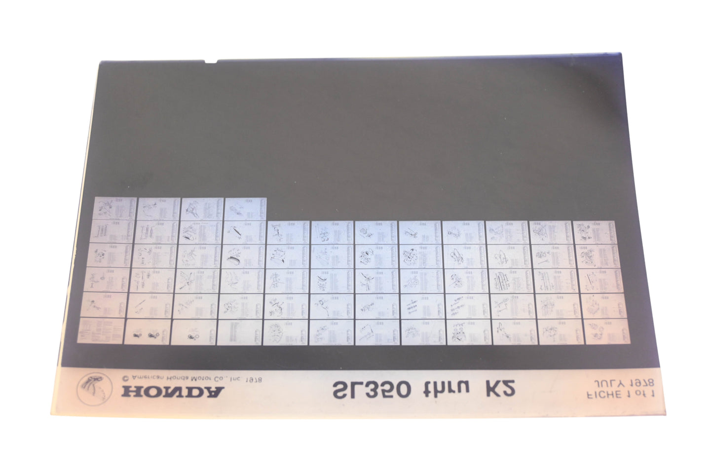 OEM Honda WE050-162 SL350 K2 Parts List Microfiche Rev:7/1978
