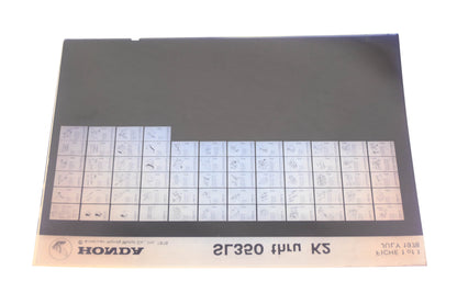 OEM Honda WE050-162 SL350 K2 Parts List Microfiche Rev:7/1978
