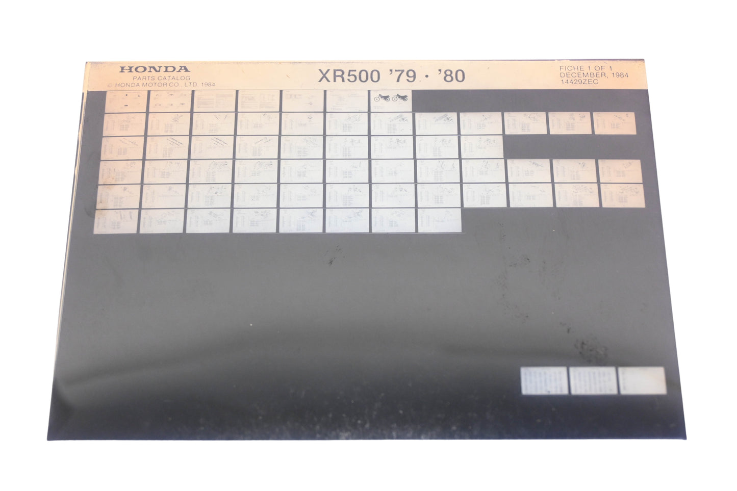 OEM Honda 14429ZEC 1979-80 XR500 Parts List Microfiche Rev:12/1984