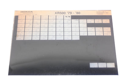 OEM Honda 14429ZEC 1979-80 XR500 Parts List Microfiche Rev:12/1984