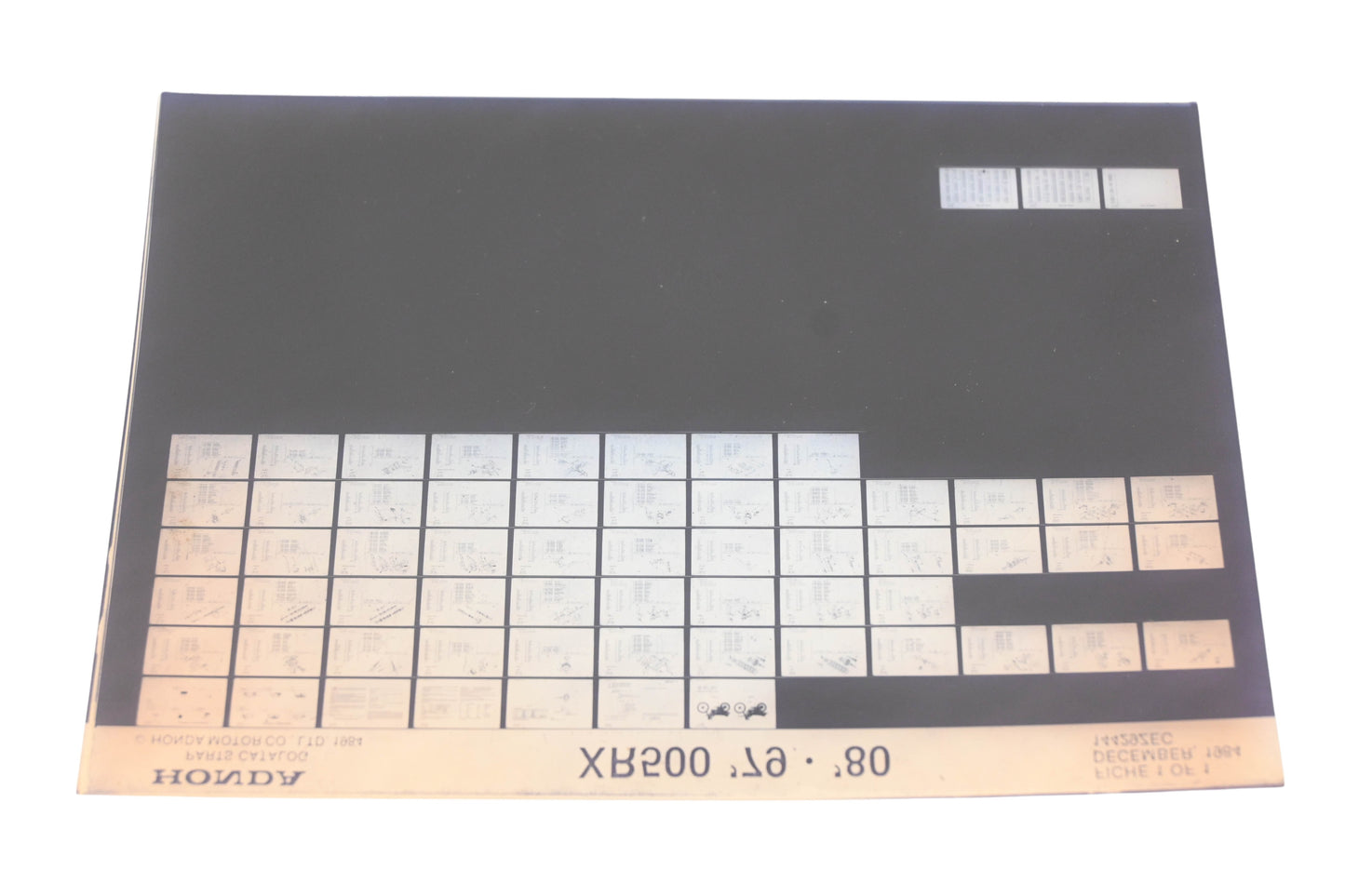 OEM Honda 14429ZEC 1979-80 XR500 Parts List Microfiche Rev:12/1984