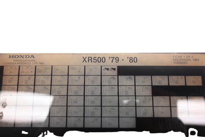 OEM Honda 14429ZEC 1979-80 XR500 Parts List Microfiche Rev:12/1984