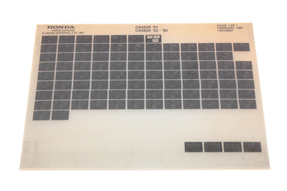 OEM Honda 14KA5BEF 1981 CR450R 1982-83 CR480R Parts List Microfiche Rev:2/1987