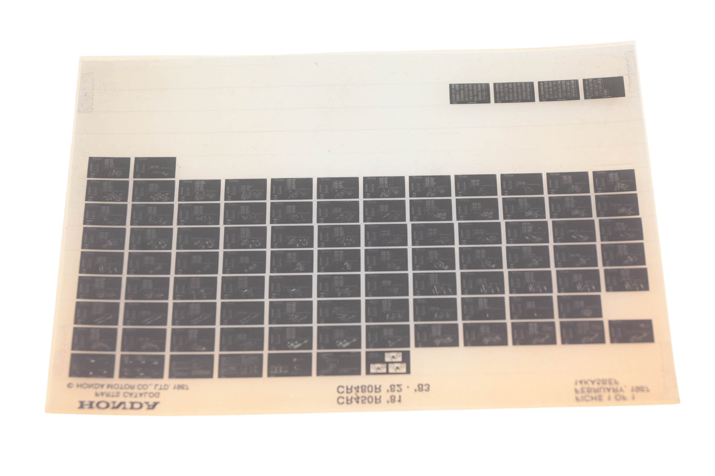 OEM Honda 14KA5BEF 1981 CR450R 1982-83 CR480R Parts List Microfiche Rev:2/1987