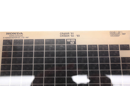 OEM Honda 14KA5BEF 1981 CR450R 1982-83 CR480R Parts List Microfiche Rev:2/1987