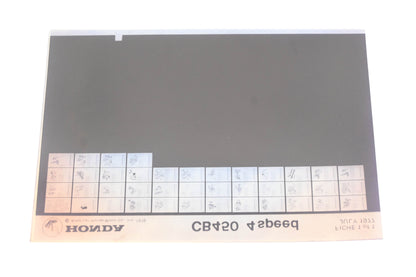 OEM Honda WE050-167 CB450 4 Speed Parts List Microfiche Rev: 7/1977