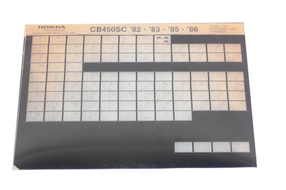 OEM Honda 14MC9CEF 1982-83, 1985-86 CB450SC Parts List Microfiche Rev:11/1985