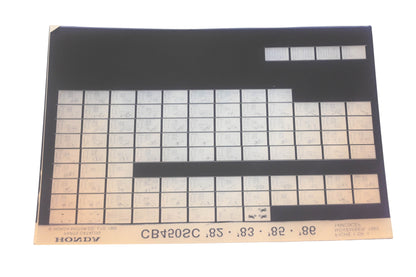 OEM Honda 14MC9CEF 1982-83, 1985-86 CB450SC Parts List Microfiche Rev:11/1985