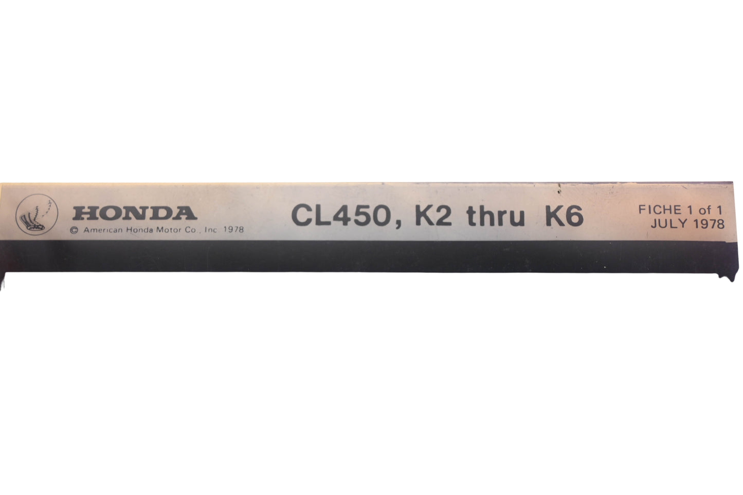 OEM Honda WE050-170 CL450 K2-K6 Parts List Microfiche Rev:7/1978