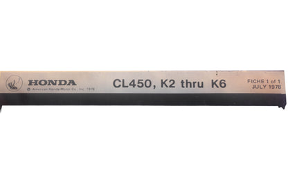 OEM Honda WE050-170 CL450 K2-K6 Parts List Microfiche Rev:7/1978