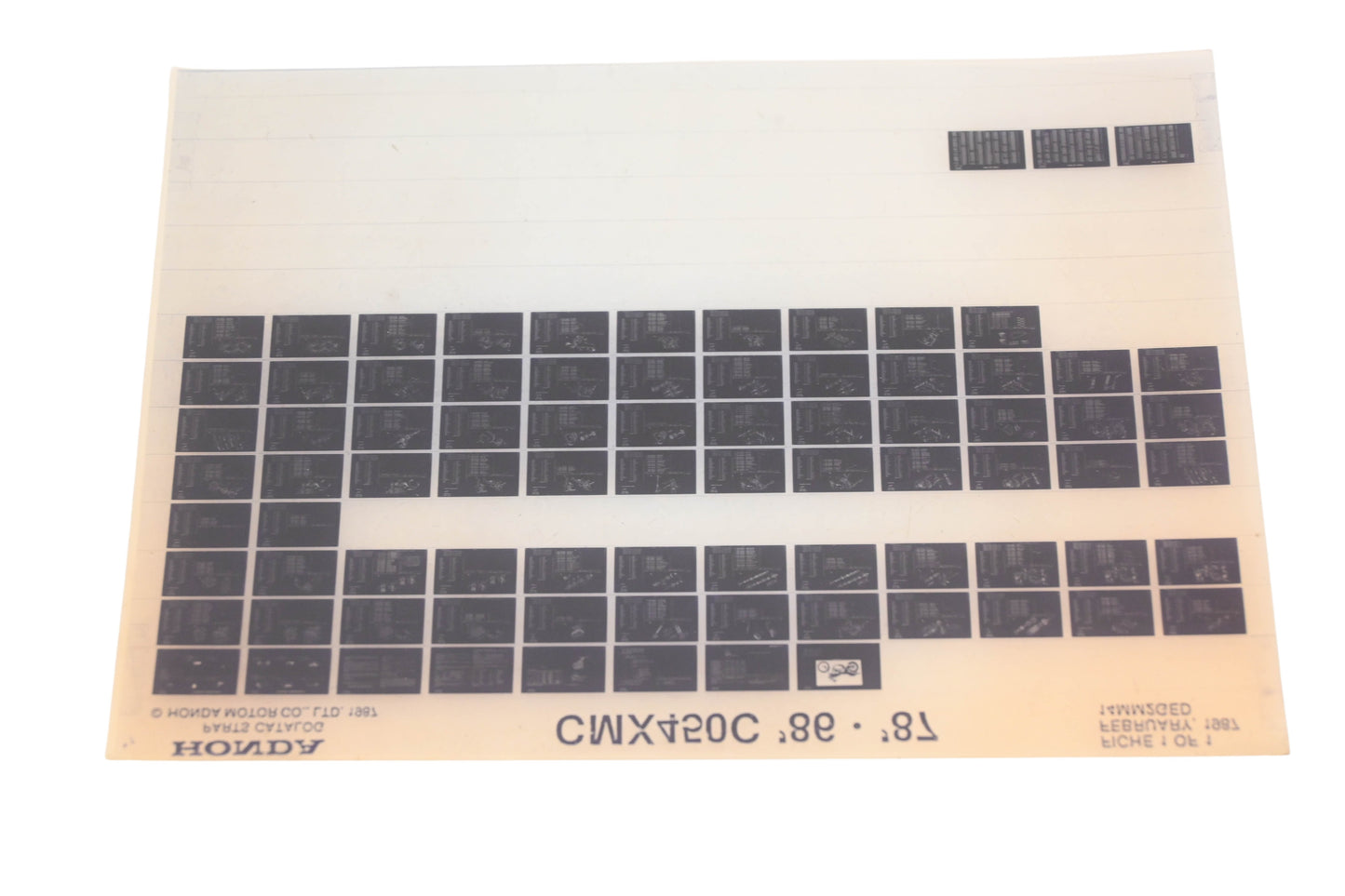 OEM Honda 14MM2GED 1986-87 CMX450C Parts List Microfiche Rev:2/1987