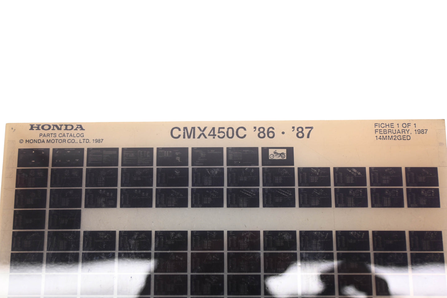 OEM Honda 14MM2GED 1986-87 CMX450C Parts List Microfiche Rev:2/1987