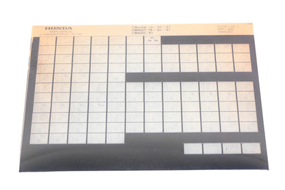 OEM Honda 14447ZED 1979-81 CM400A CM400T 1981 CM400C Parts List Microfiche Rev:5/1985