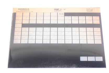 OEM Honda 14413AEC 1980-81 Hawk CB400T Parts List Microfiche Rev:5/1985