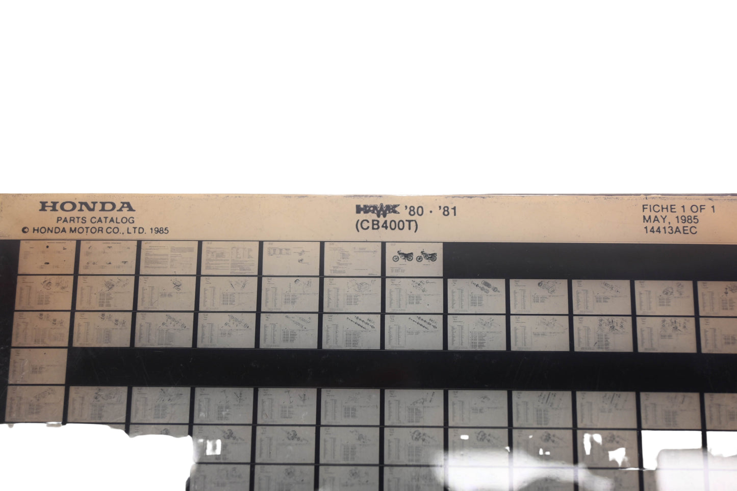 OEM Honda 14413AEC 1980-81 Hawk CB400T Parts List Microfiche Rev:5/1985