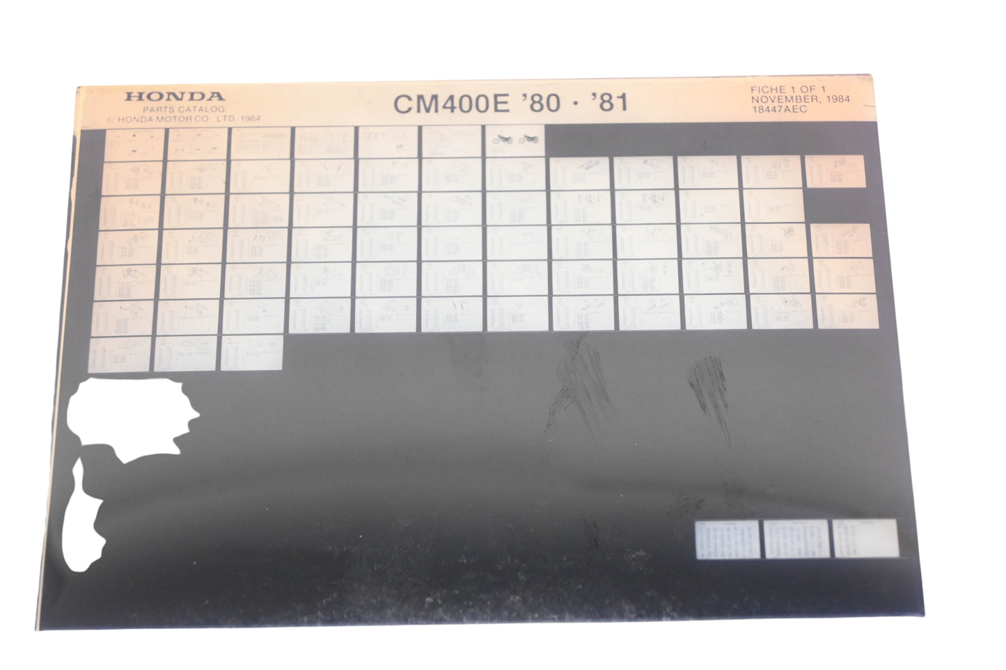 OEM Honda 18447AEC 1980-81 CM400E Parts List Microfiche Rev:11/1984