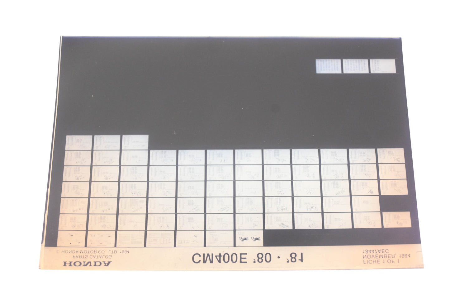 OEM Honda 18447AEC 1980-81 CM400E Parts List Microfiche Rev:11/1984