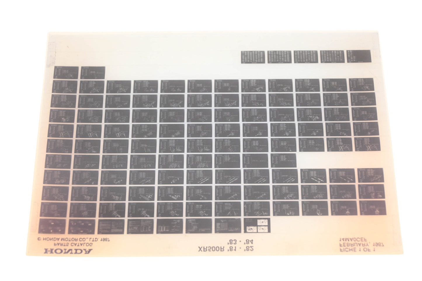 OEM Honda 14MA0CEF 1981-84 XR500R Parts List Microfiche Rev:2/1987