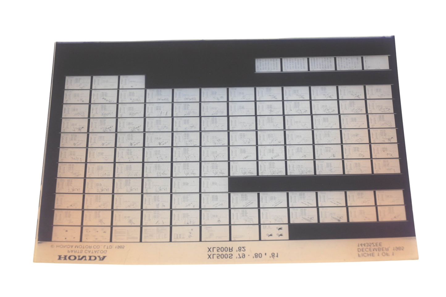 OEM Honda 14435ZEE 1979-81 XL500S 1982 XL500R Parts List Microfiche Rev:12/1985