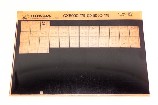 OEM Honda WE050-179 1979 CX500C/D Parts List Microfiche Rev:5/1980