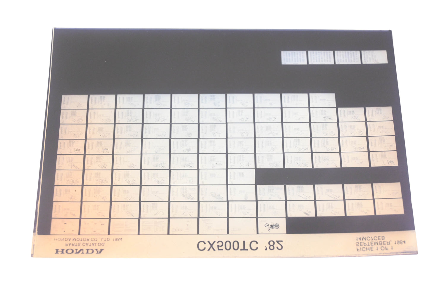 OEM Honda 14MC7CEB 1982 CX500TC Parts List Microfiche Rev:9/1984