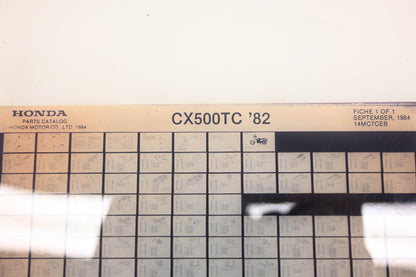 OEM Honda 14MC7CEB 1982 CX500TC Parts List Microfiche Rev:9/1984