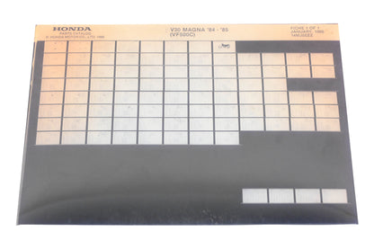 OEM Honda 14MJ8EEE 1984-85 V30 Magna VF500C Parts List Microfiche Rev:1/1986
