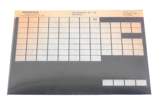 OEM Honda 14MJ8EEE 1984-85 V30 Magna VF500C Parts List Microfiche Rev:1/1986