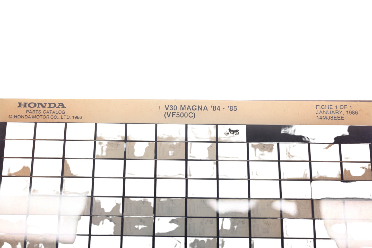 OEM Honda 14MJ8EEE 1984-85 V30 Magna VF500C Parts List Microfiche Rev:1/1986