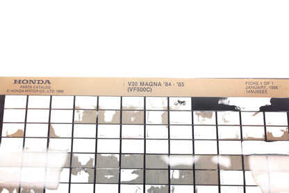 OEM Honda 14MJ8EEE 1984-85 V30 Magna VF500C Parts List Microfiche Rev:1/1986