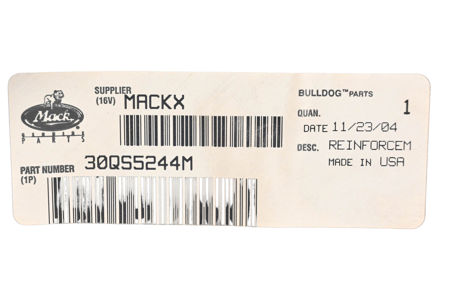 Mack 30QS5244M, 25157706 Reinforcement Bracket NOS