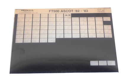 OEM Honda 14MC8CEC 1982-83 FT500 Ascot Parts List Microfiche Rev:7/1985