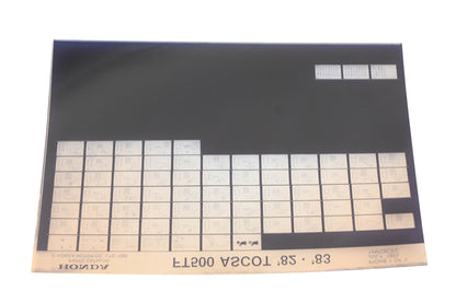 OEM Honda 14MC8CEC 1982-83 FT500 Ascot Parts List Microfiche Rev:7/1985