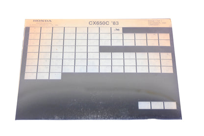 New OEM Honda 14ME8DEC 1983 CX650C Parts List Microfiche Rev:12/1985 NOS