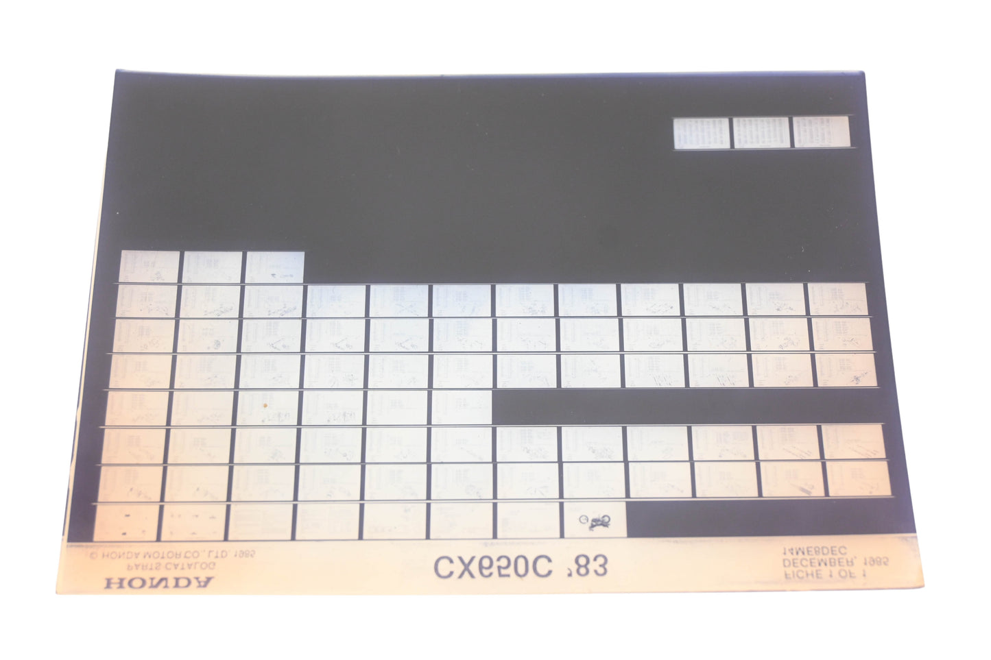 New OEM Honda 14ME8DEC 1983 CX650C Parts List Microfiche Rev:12/1985 NOS