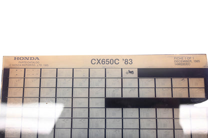 New OEM Honda 14ME8DEC 1983 CX650C Parts List Microfiche Rev:12/1985 NOS