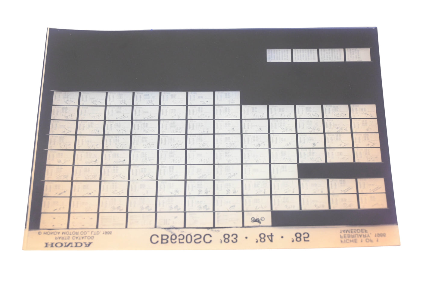 New OEM Honda 14ME5DEF 1983-85 CB650SC Parts List Microfiche Rev:2/1986 NOS