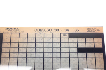New OEM Honda 14ME5DEF 1983-85 CB650SC Parts List Microfiche Rev:2/1986 NOS
