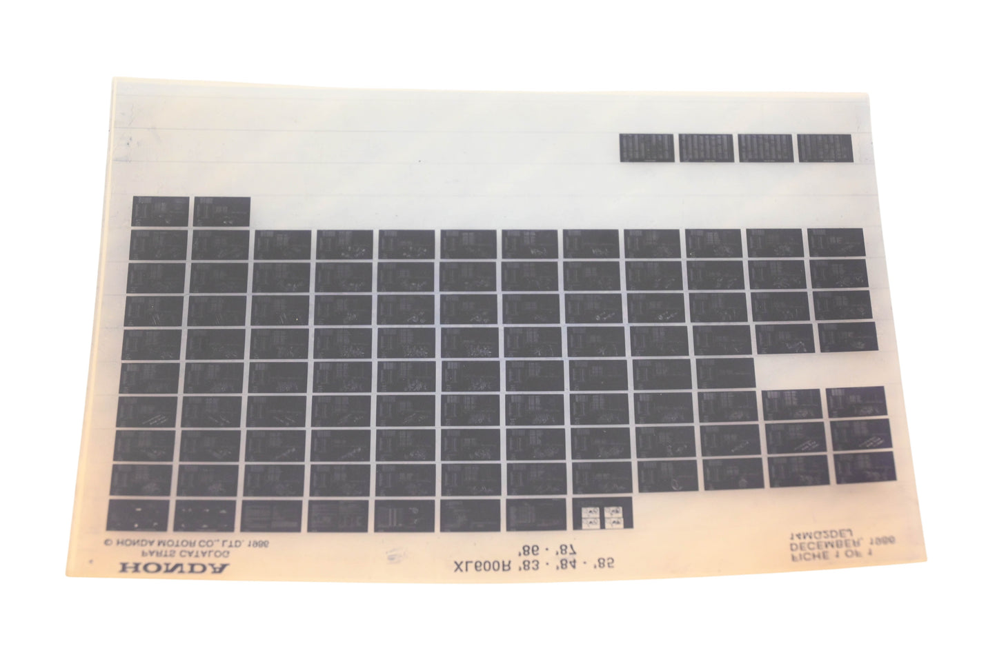 New OEM Honda 14MG2DEJ 1983-87 XL600R Parts List Microfiche Rev:12/1986 NOS