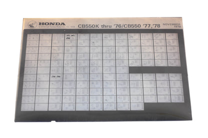 New OEM Honda WE050-189 1976 CB550K 1977-78 CB550 Parts List Microfiche Rev:11/1979 NOS